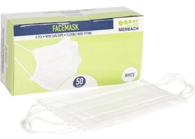 Merbach mondmaskers 3-laags IIR - Wit 50 stuks